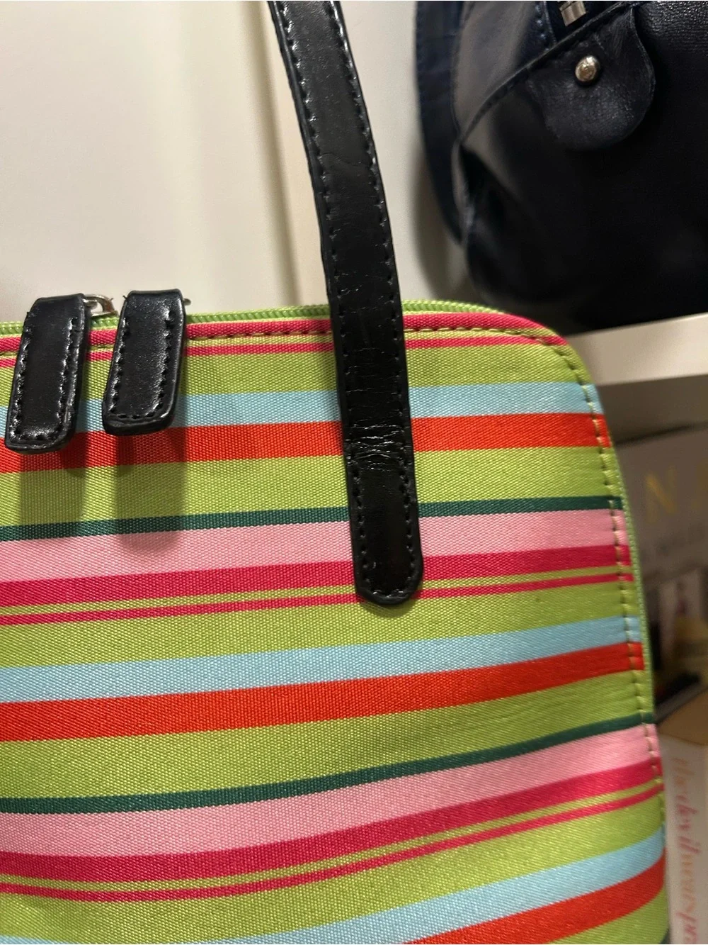 Vintage Y2K kate spade Striped Dome Satchel - Pink & Green